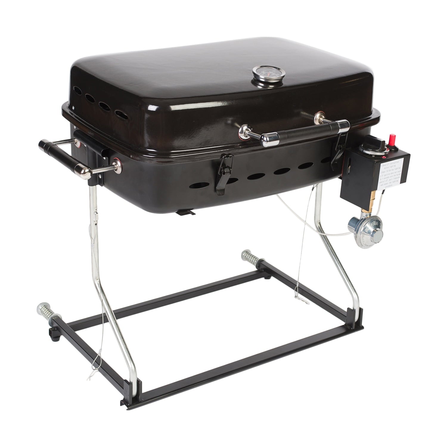 Faulkner FLK-51322 Barbecue Grille with Disposable Bottle Adapter - Black