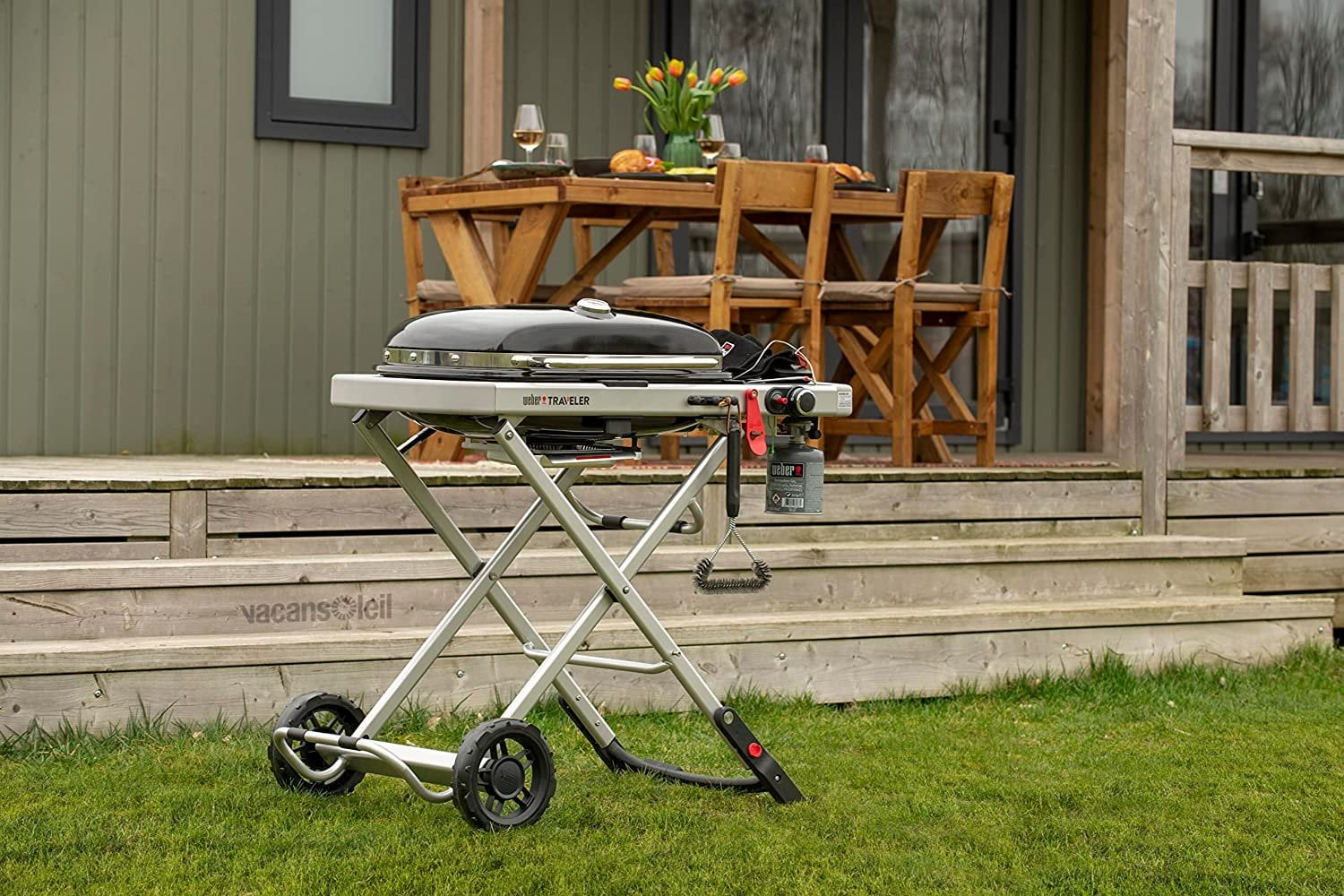 The Weber Traveler Portable Gas Grill, Stealth Edition
