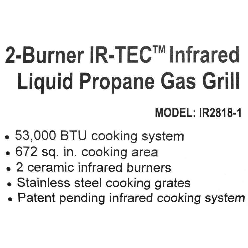 Chef's Grill Propane Gas Grill IR2818-1 | Infrared 53,000 BTU 627 SQIN