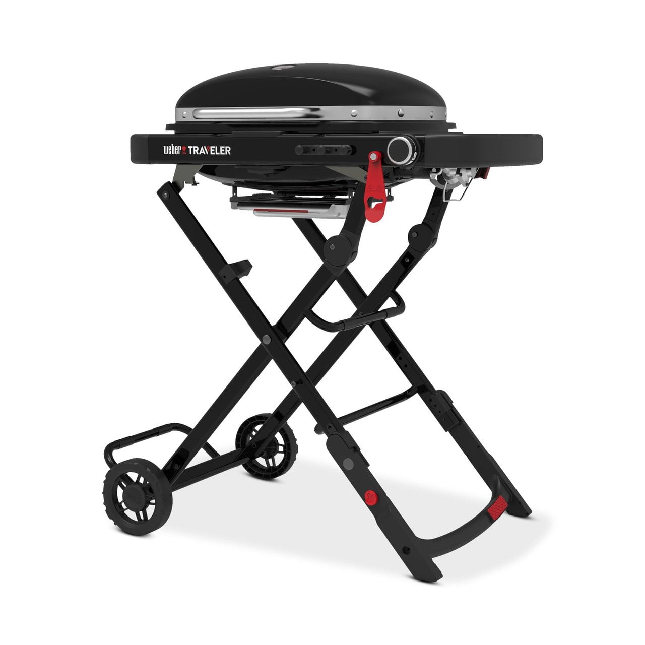 Weber Traveler 1 Burner Portable Liquid Propane Compact Gas Grill, Black