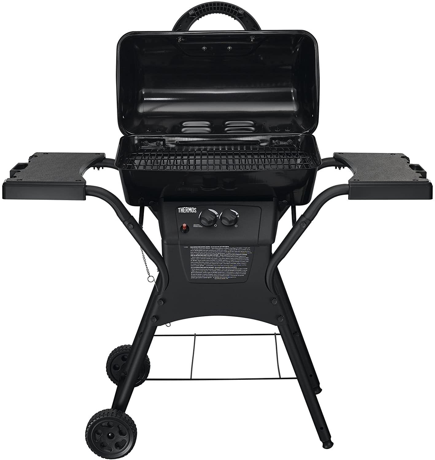 Thermos 265 2-Burner Black Liquid Propane Gas Grill with Side Table