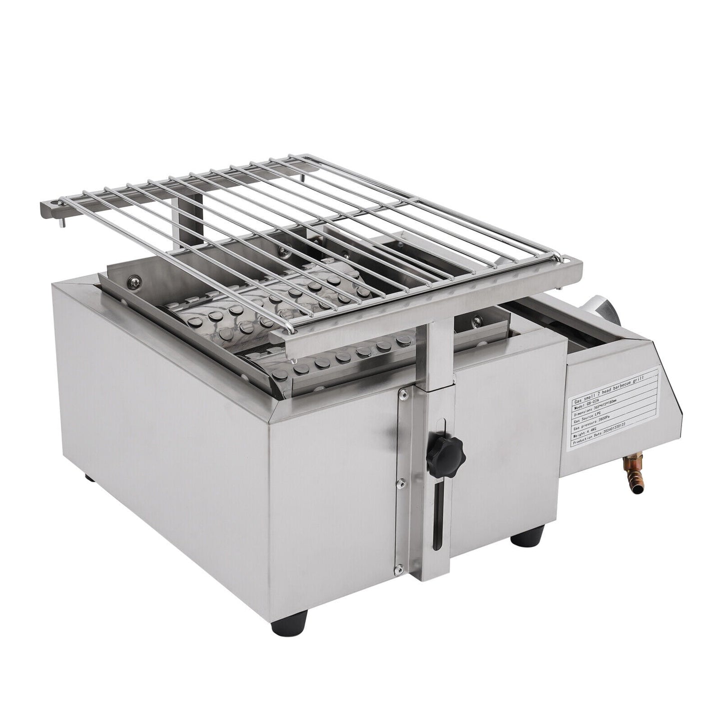 2 Burner Tabletop Propane Gas Grill Stainless Steel Outdoor BBQ Camping Griddle