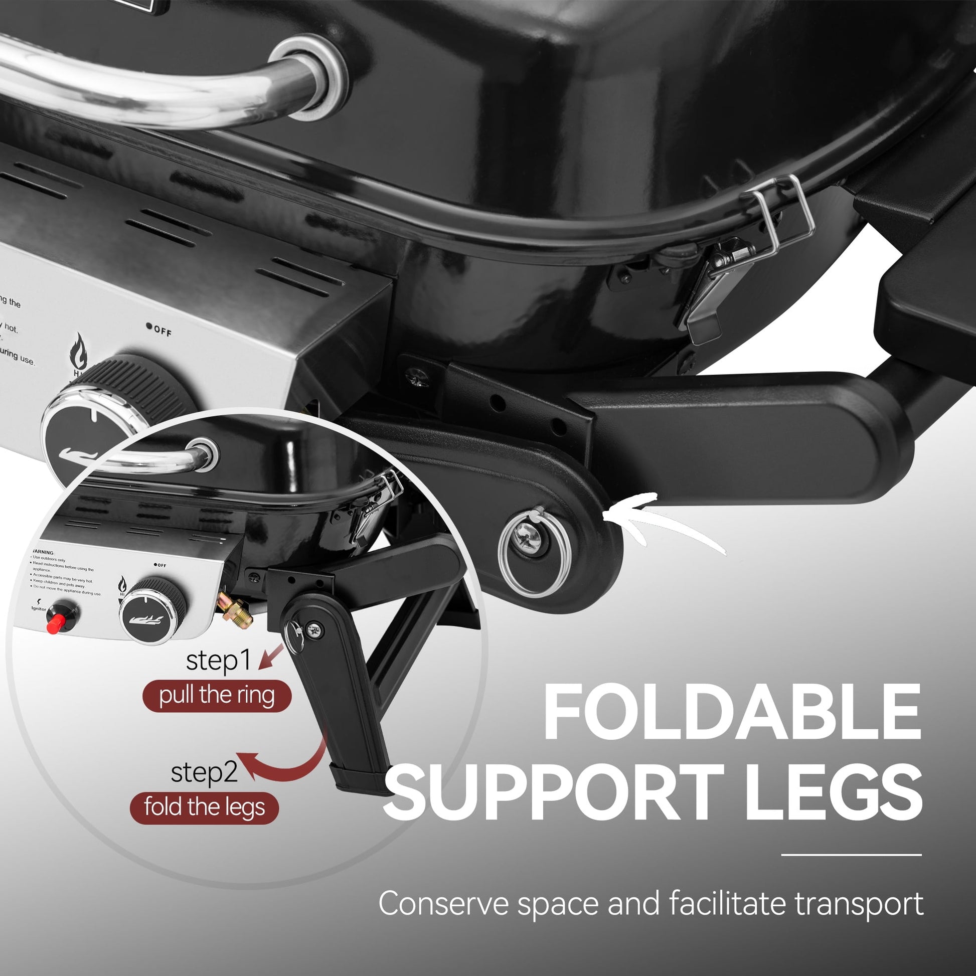 Royal Gourmet GT2005 2-Burner Portable Propane Gas Grill, Tabletop Gas Grill for Outdoor Cooking & Grilling with Foldable Side Tables