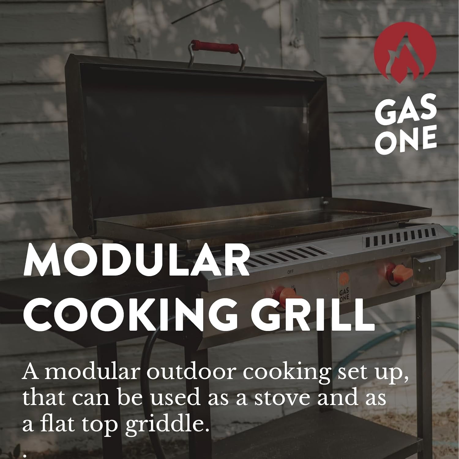 GasOne Gas Griddle – 2-Burner Propane Stove with Flat Top Grill – Modular Cast Iron Propane Grill
