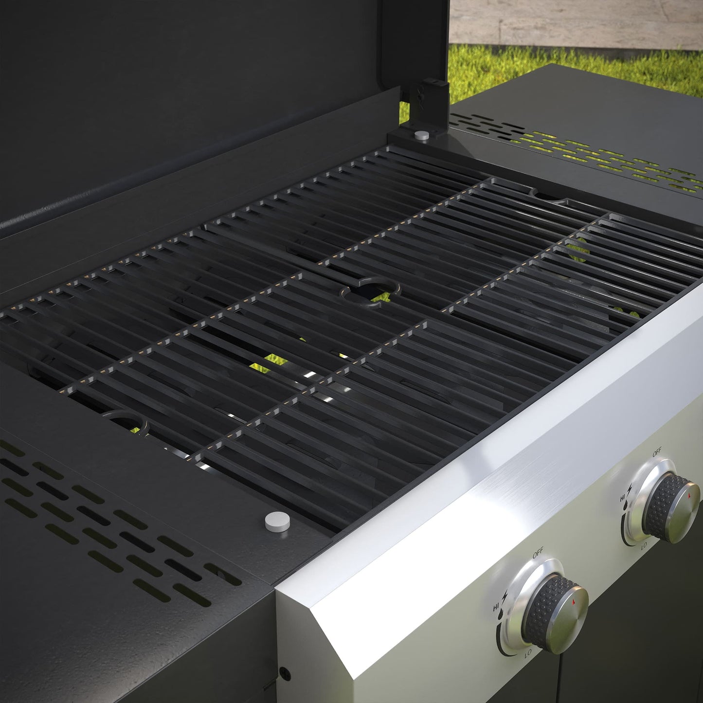 Vicllax 2 in 1 Propane Gas Grill and Griddle Combo 3-Burner with Folding Side Table Stainless Steel