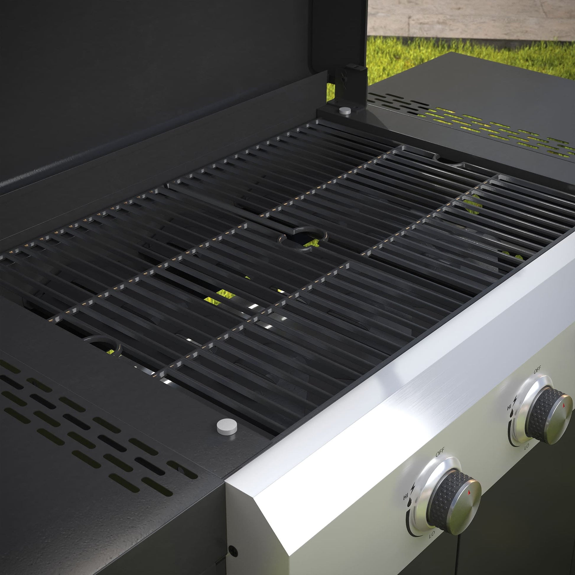 Vicllax 2 in 1 Propane Gas Grill and Griddle Combo 3-Burner with Folding Side Table Stainless Steel