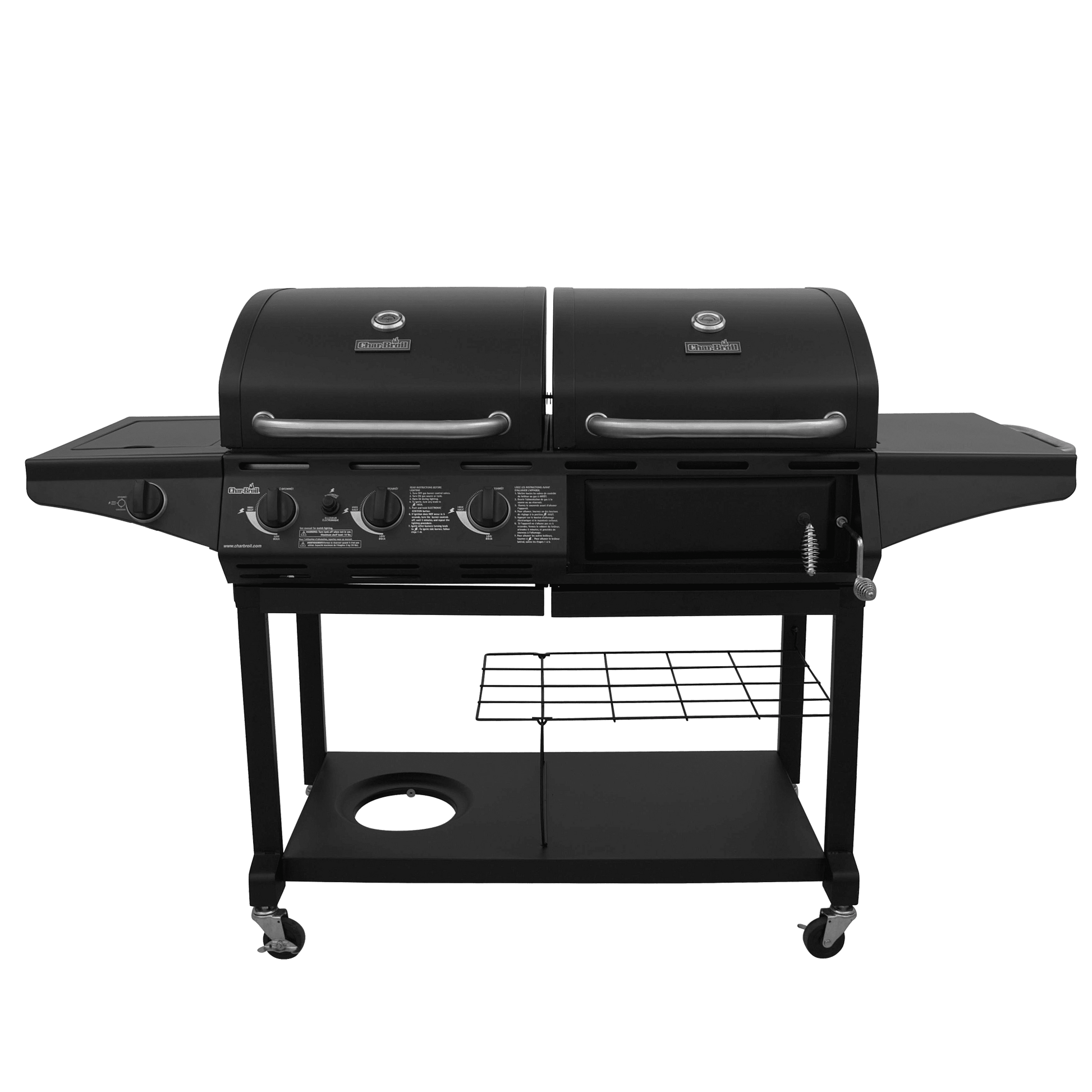 Charbroil Deluxe Charcoal & Gas Combination Cart Grill