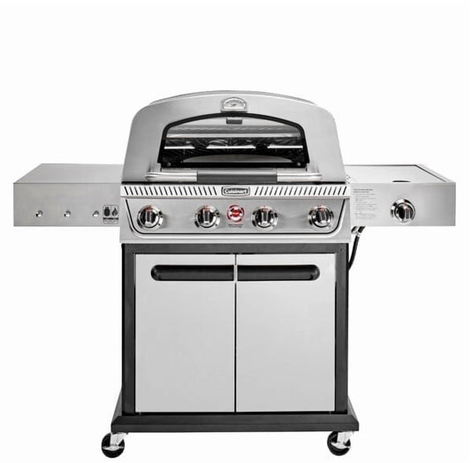 Cuisinart Propel+ 4-Burner 3-in-1 Gas Grill, Stainless Steel Versatile Grill, Griddle & Pizza Oven with Pizza Stone