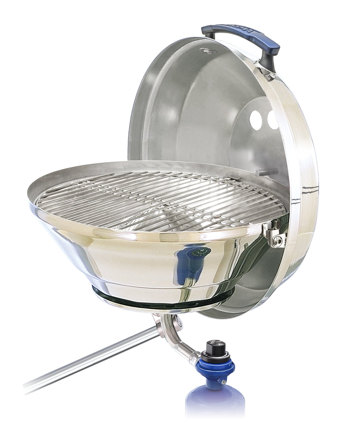 Magma A10-205 Marine Kettle Gas Grill | Stainless Steel Portable Boat BBQ | Propane Grill for Marine, Pontoon & RV Use