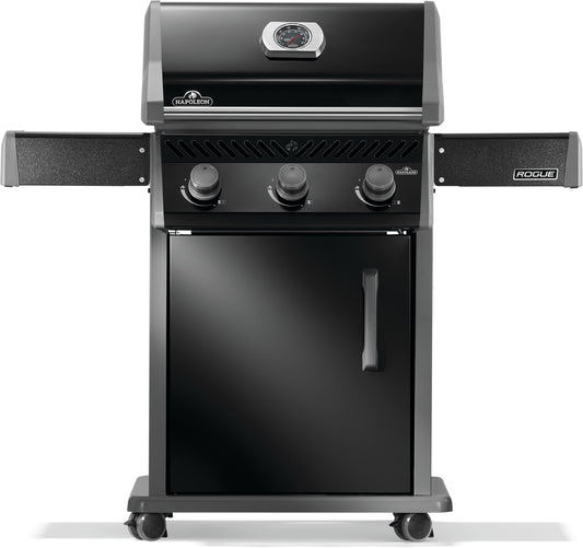 Napoleon Rogue 425 3-Burner Propane Gas Grill in Black with Cast Iron Cooking Grids