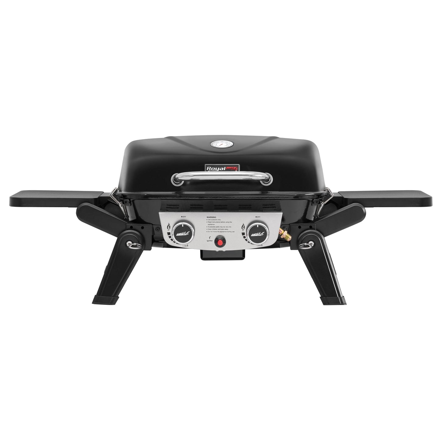 Royal Gourmet GT2005 2-Burner Portable Propane Gas Grill, Tabletop Gas Grill for Outdoor Cooking & Grilling with Foldable Side Tables