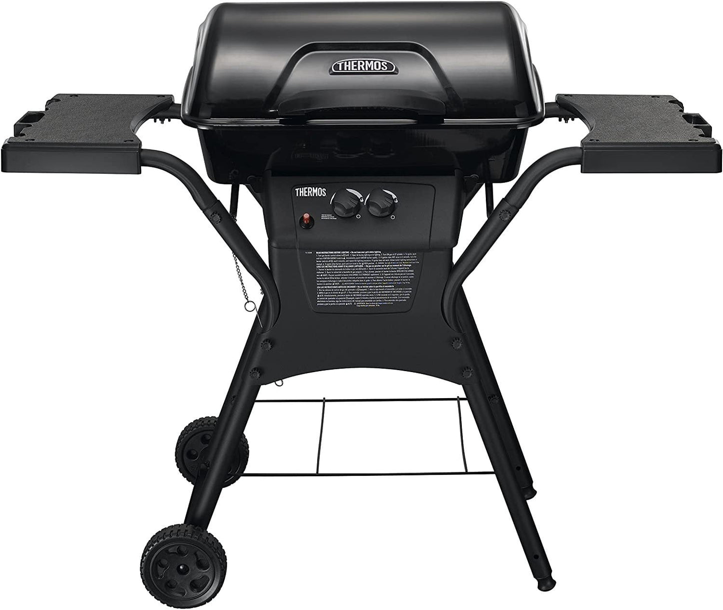 Thermos 265 2-Burner Black Liquid Propane Gas Grill with Side Table
