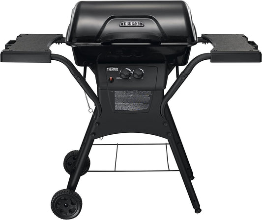 Thermos 265 2-Burner Black Liquid Propane Gas Grill with Side Table