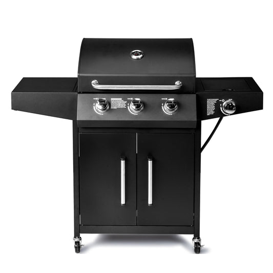 UBesGoo 3 Burner Propane Gas Grill with Side Burner 46000BTU for Camping Cooking BBQ