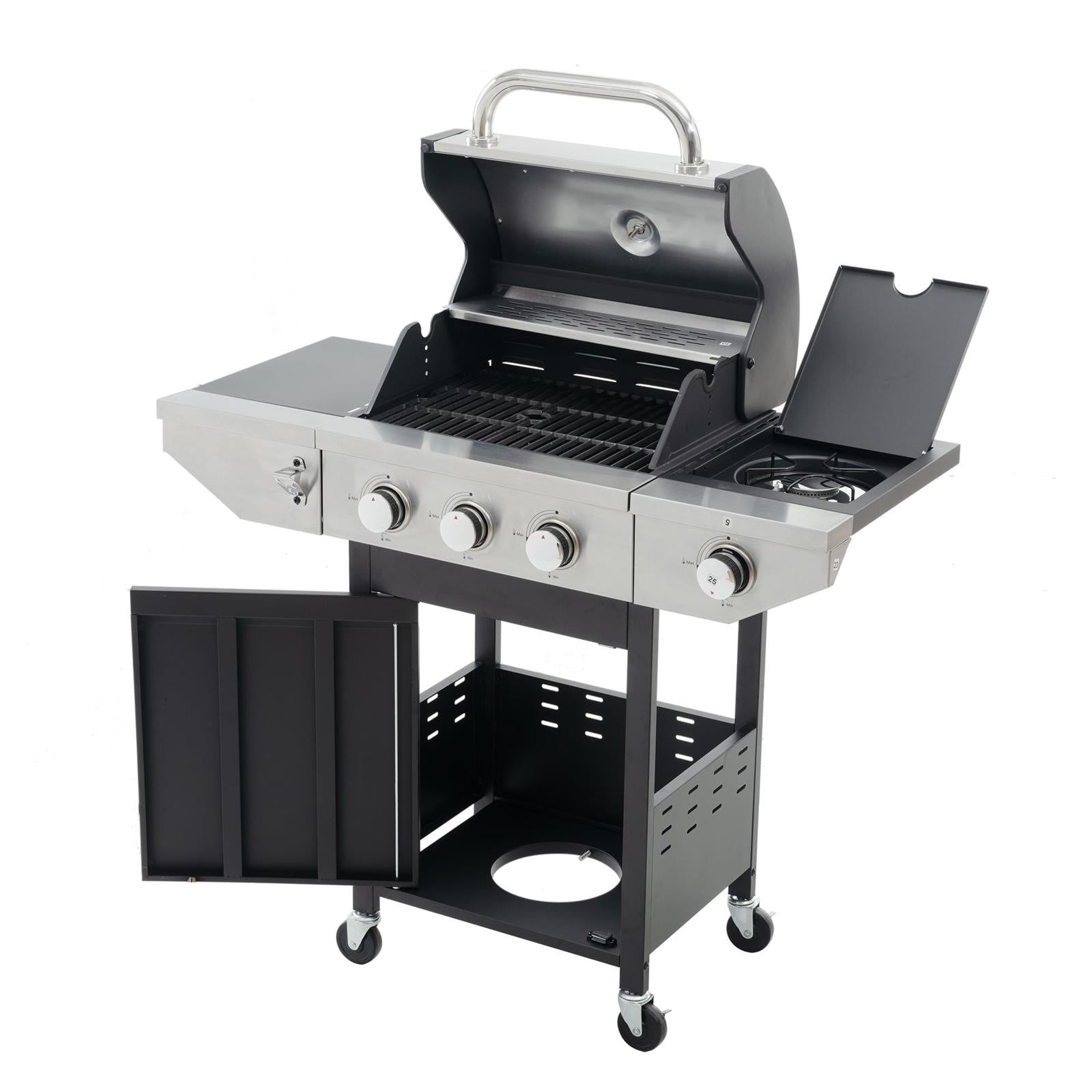 UBesGoo Portable Propane Gas Grill 3 Burner Barbecue Grill Stainless Steel Gas Grill for Outdoor Camping
