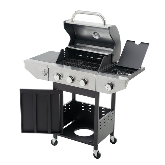 UBesGoo Portable Propane Gas Grill 3 Burner Barbecue Grill Stainless Steel Gas Grill for Outdoor Camping