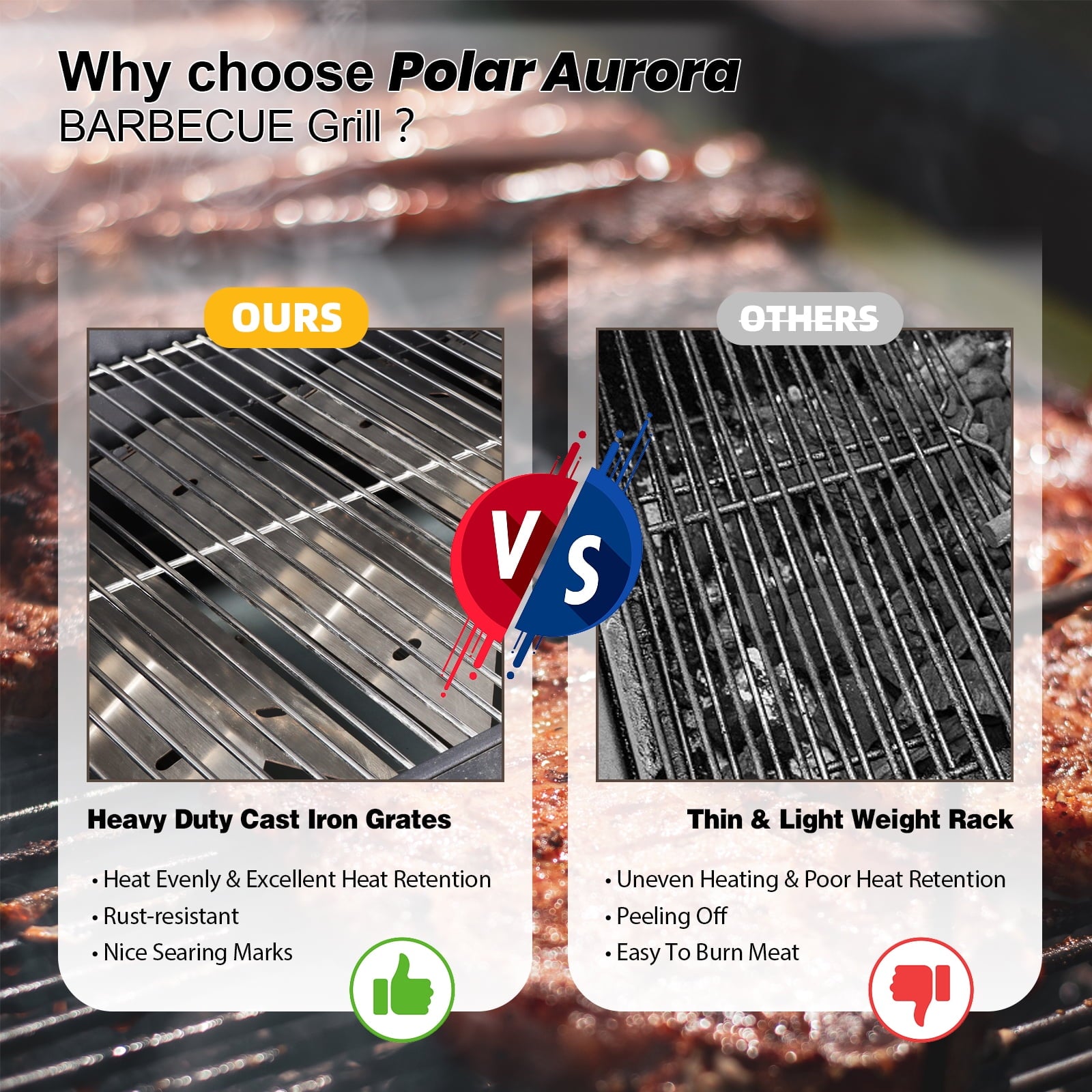 Polar Aurora Propane Gas Grill 4-Burners a Side Burner, Side Table, Steel Grill Cart for Garden Outdoor Cooking Picnic