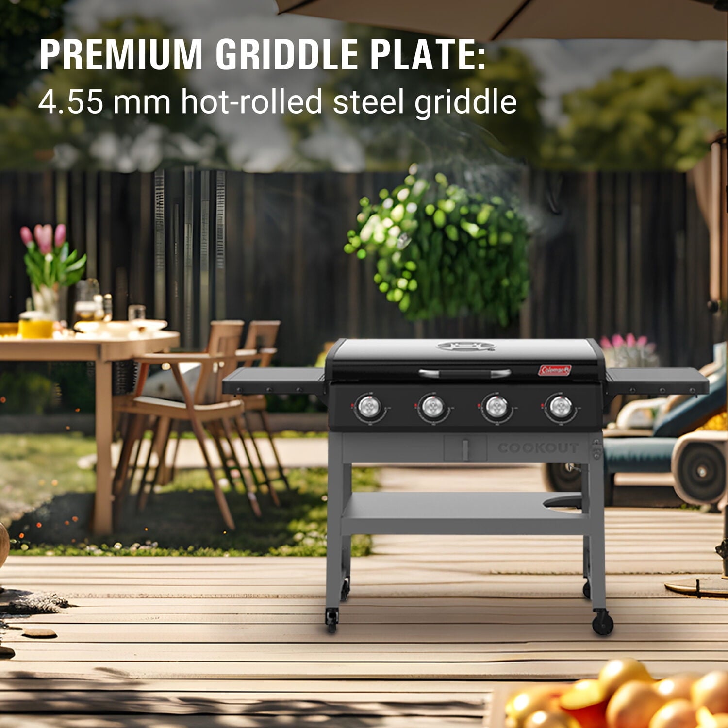Coleman 4 Burner Gas Griddle Grill, Black, CO-550GG