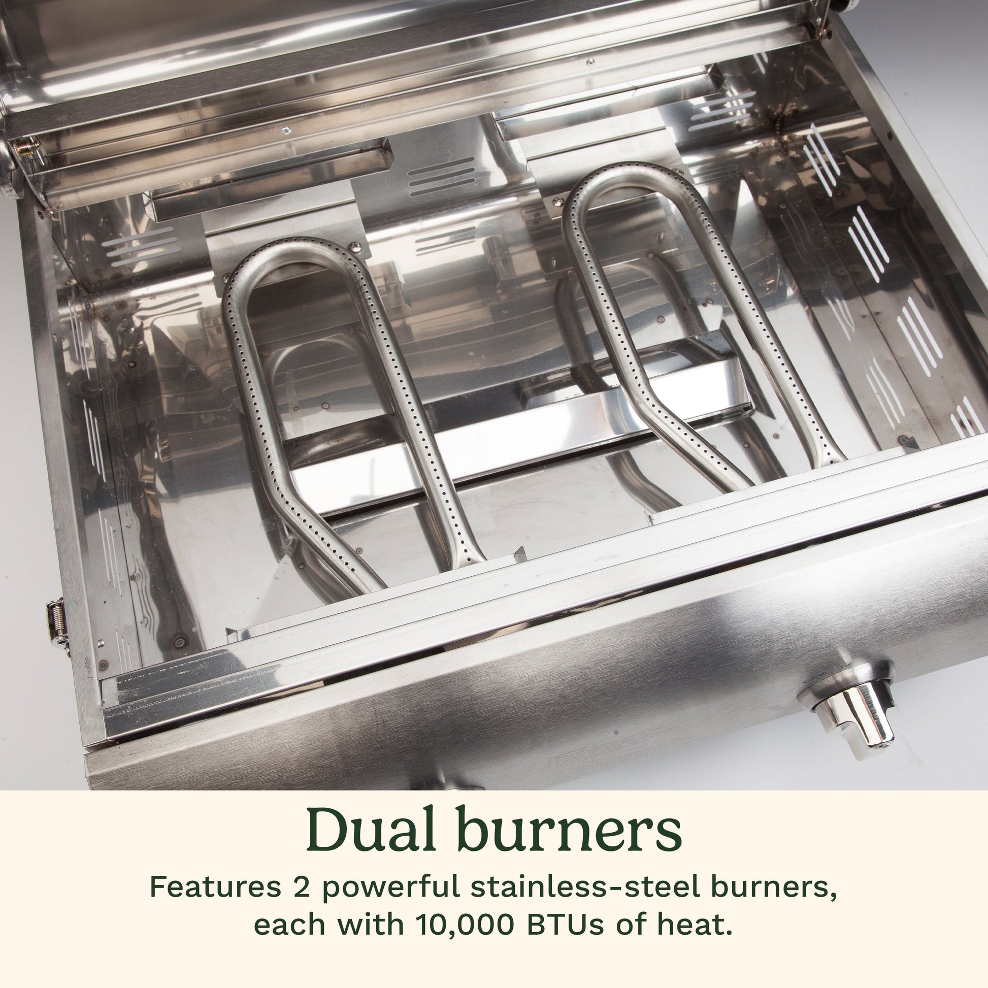 Cuisinart Chef's Style Tabletop Portable Propane Gas Grill, 20,000 BTU Stainless Steel 2-Burner Outdoor BBQ Grill