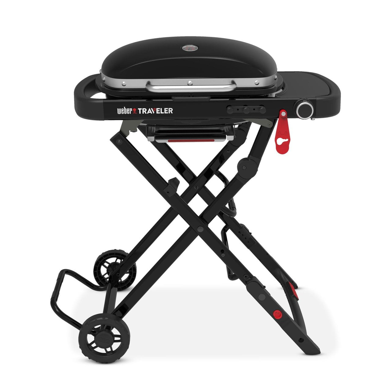 Weber Traveler 1 Burner Portable Liquid Propane Compact Gas Grill, Black