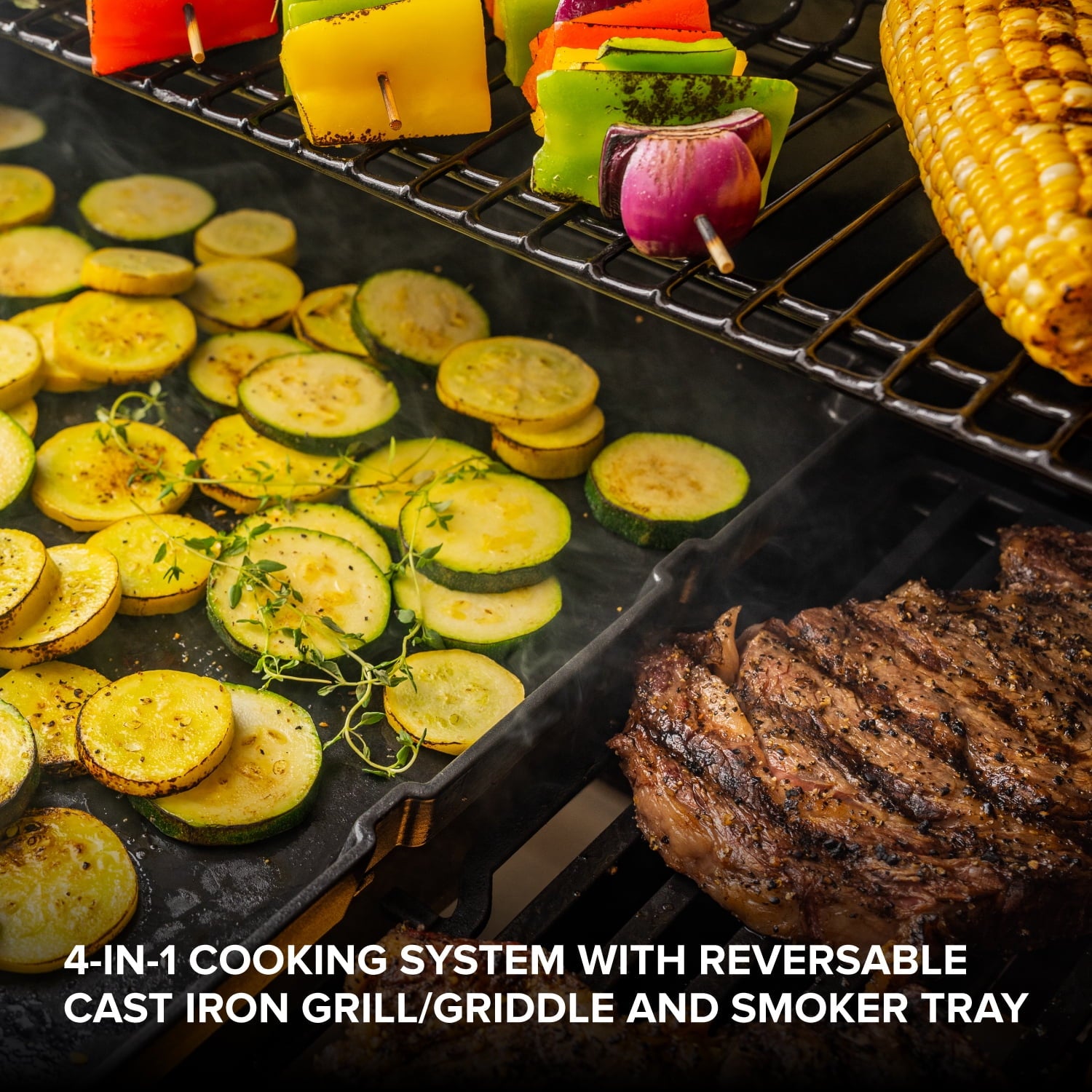 Nexgrill 4-Burner Dual Fuel Gas Grill with Side Burner and Griddle Insert, 627 SQ In Total Cooking Space, 59,000 BTUs Output, BBQ Grill Perfect for Outdoor Gatherings - 720-0958HE