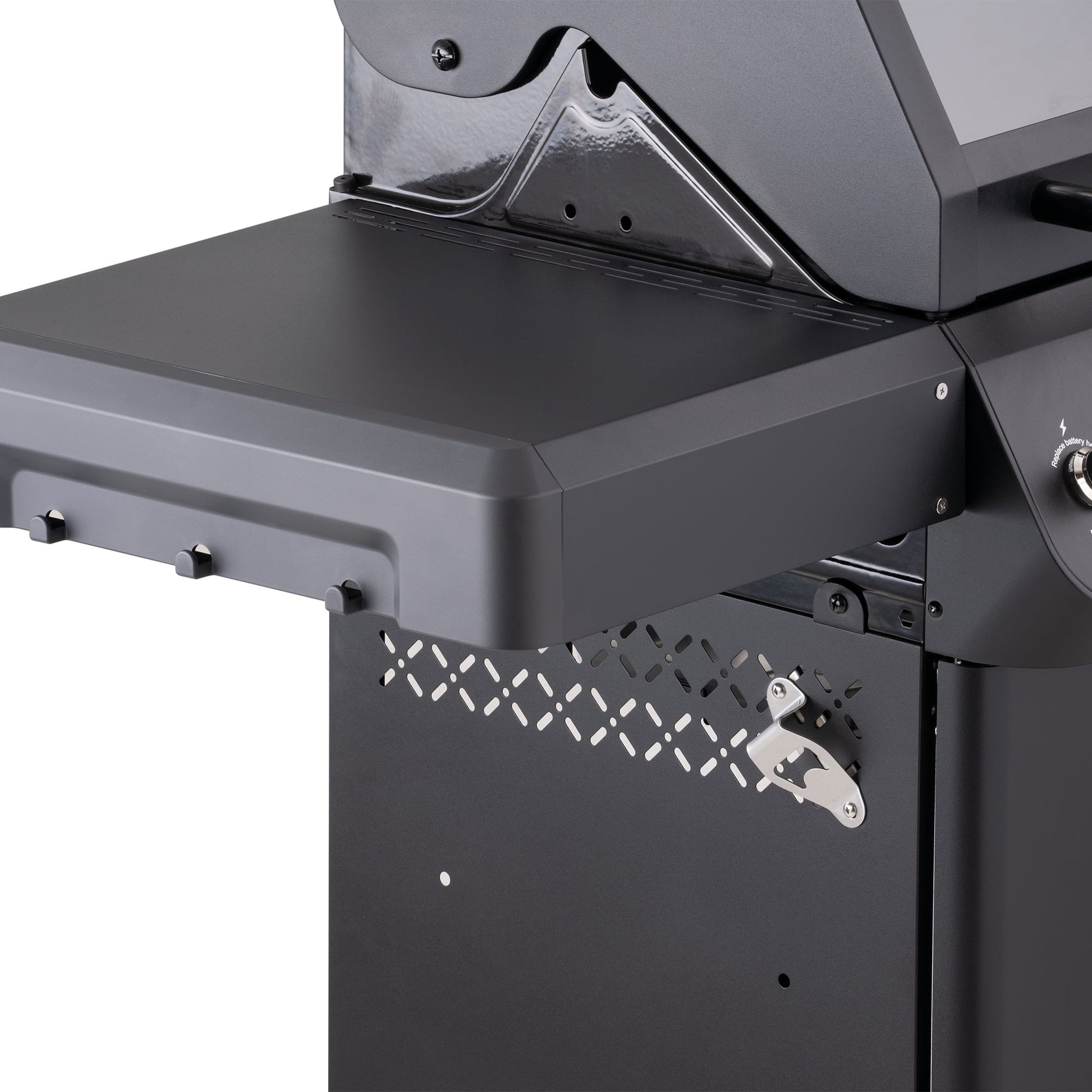 Mesa 3-Burner Propane Gas Grill in Black with Clear View Lid and LED Controls