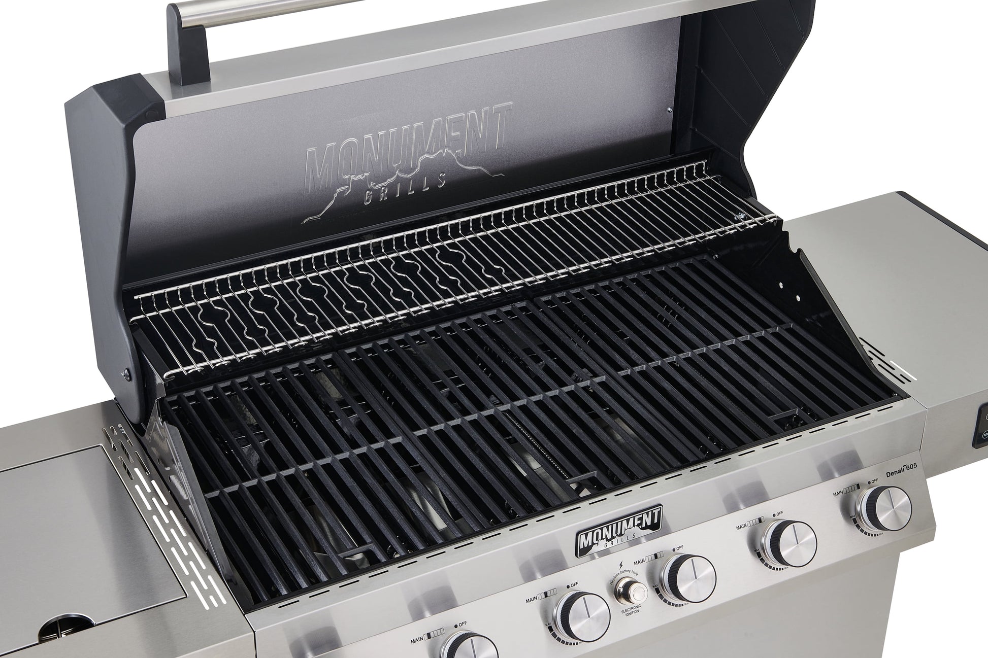 Denali 6-Burner Propane Gas Grill in Stainless with Clearview Lid, 3-Phase LED Controls and Side Burner