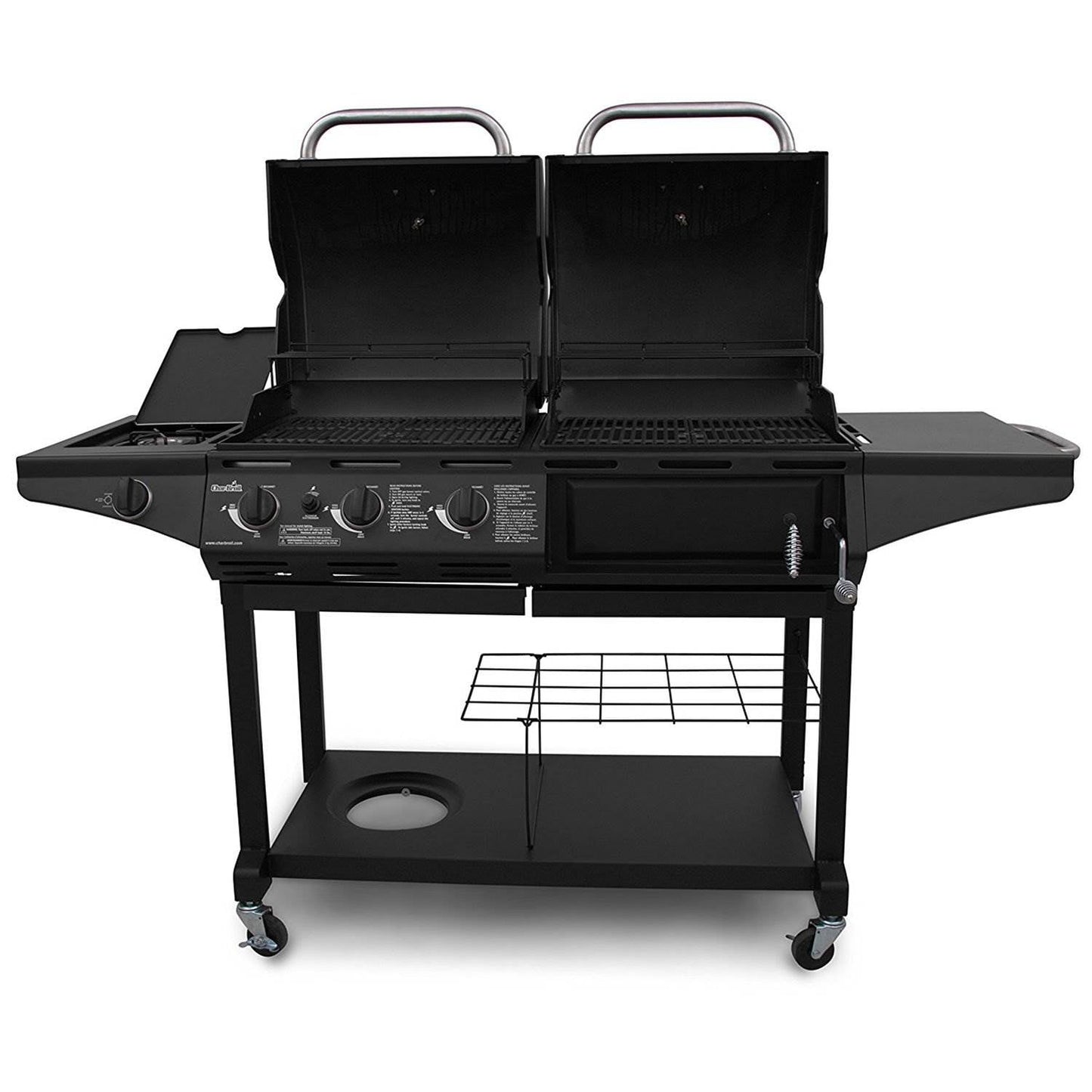Charbroil Deluxe Charcoal & Gas Combination Cart Grill