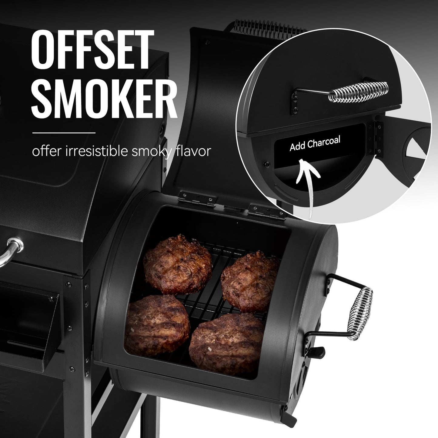 Royal Gourmet ZH3005Y 2-Burner Gas and Charcoal Combo Grill with Offset Smoker & Side Burner
