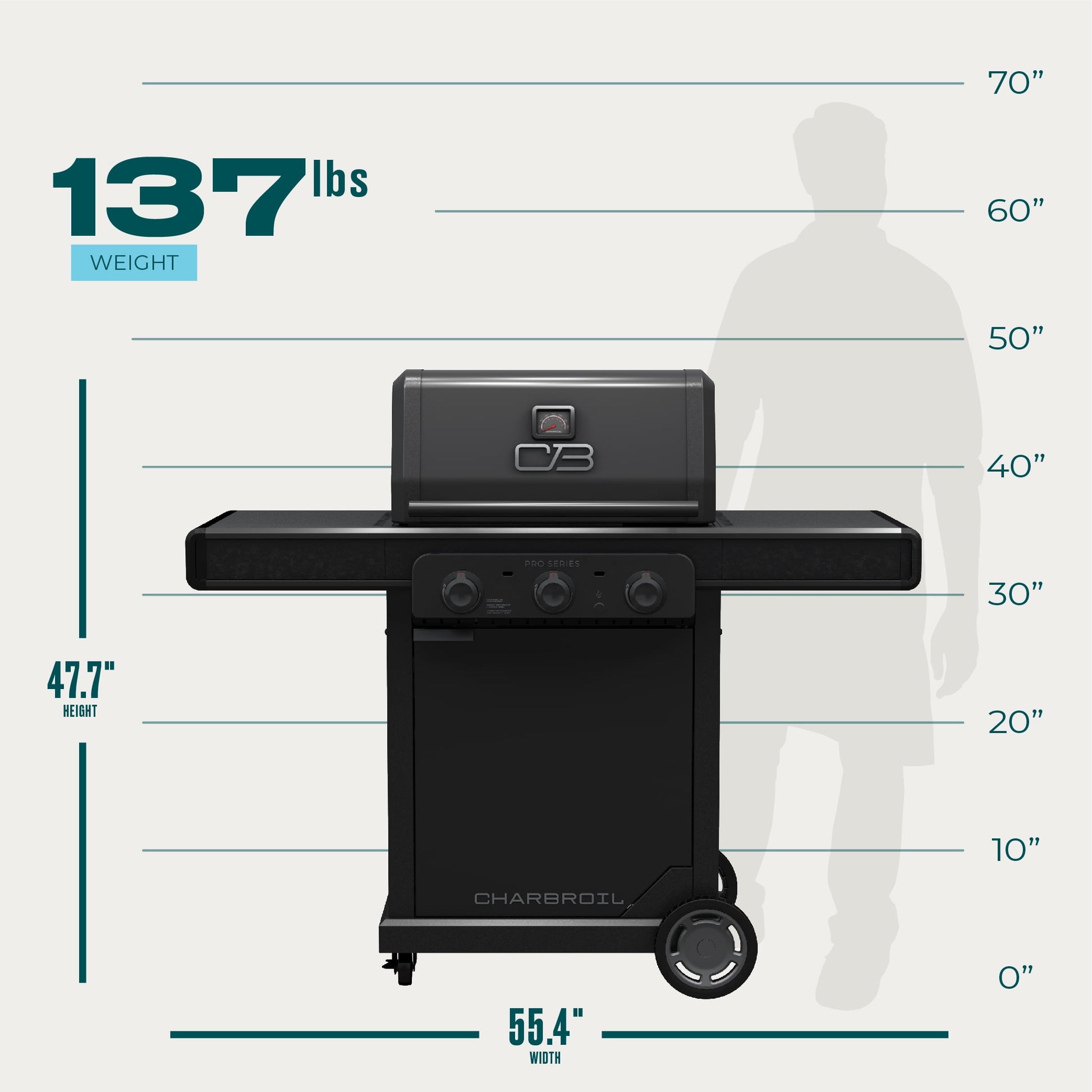Charbroil Pro Series™ 3-Burner Gas Grill and Griddle