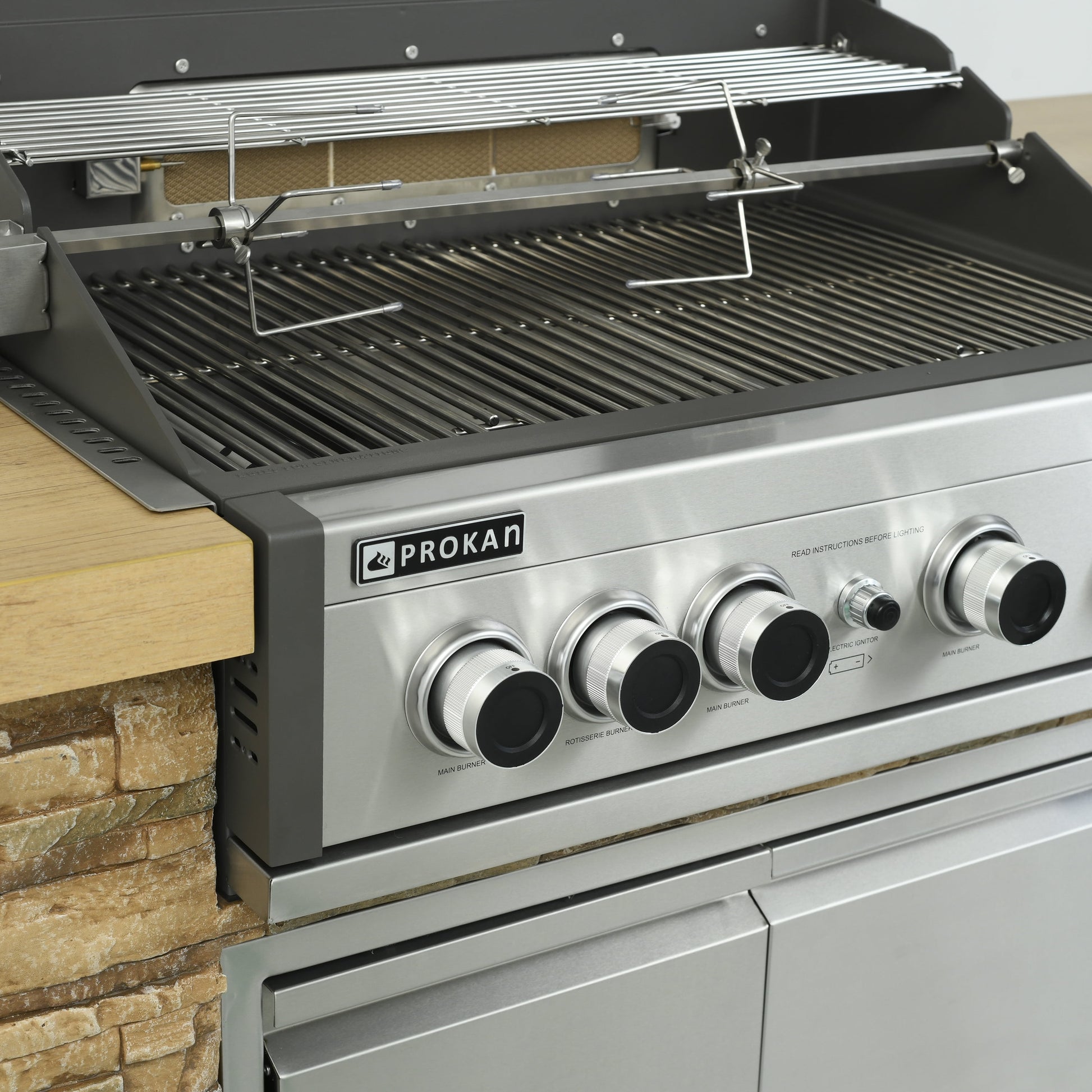 78" Pro Elite 5b Golden White Island Grill