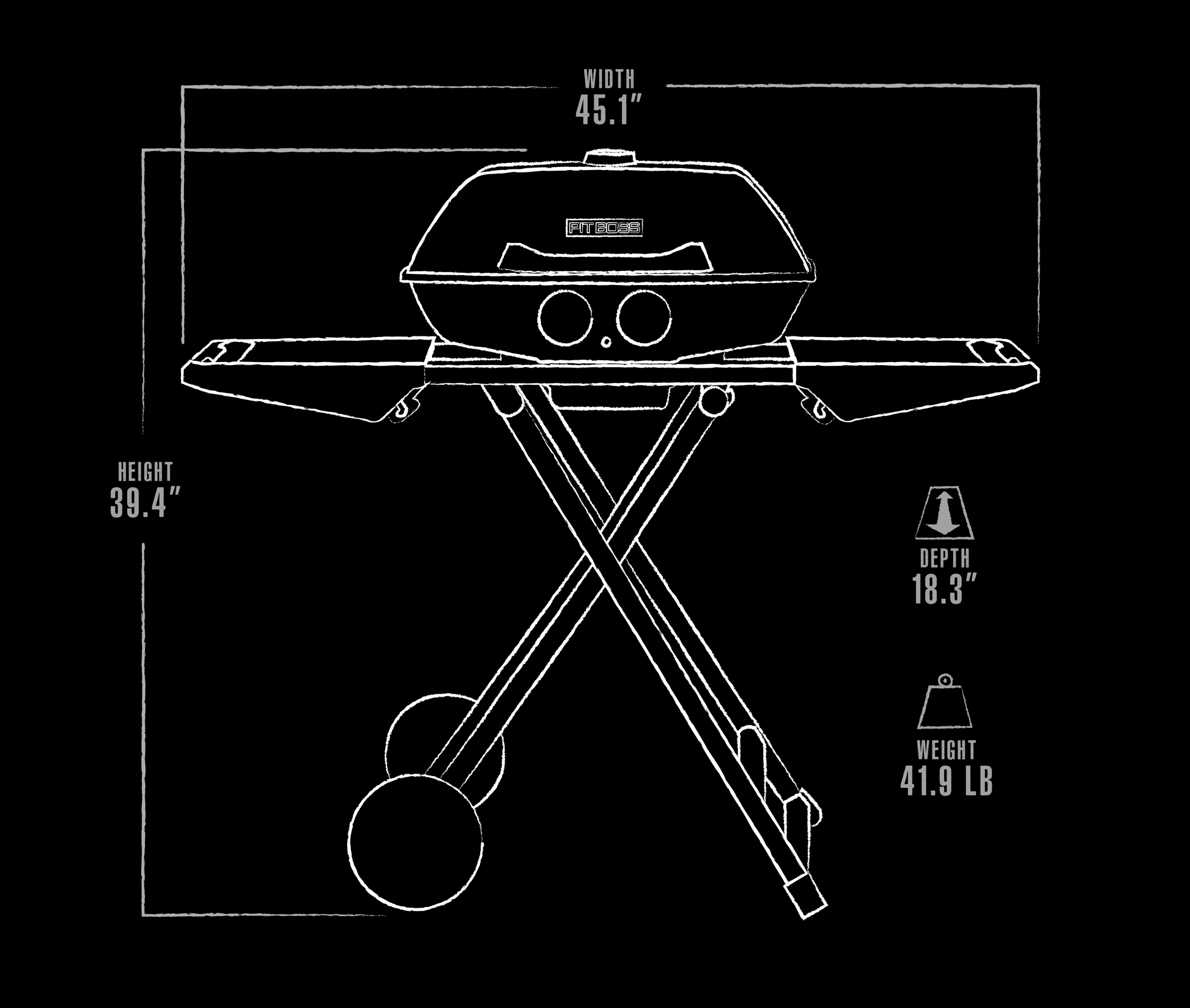 Pit Boss 2-Burner Portable Gas Grill with Collapsible Cart