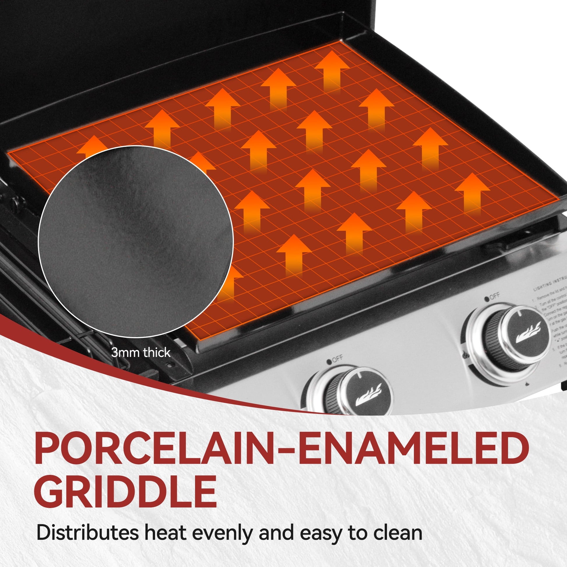 Royal Gourmet 3-Burner Portable Gas Griddle with Side Burner, PD1305H