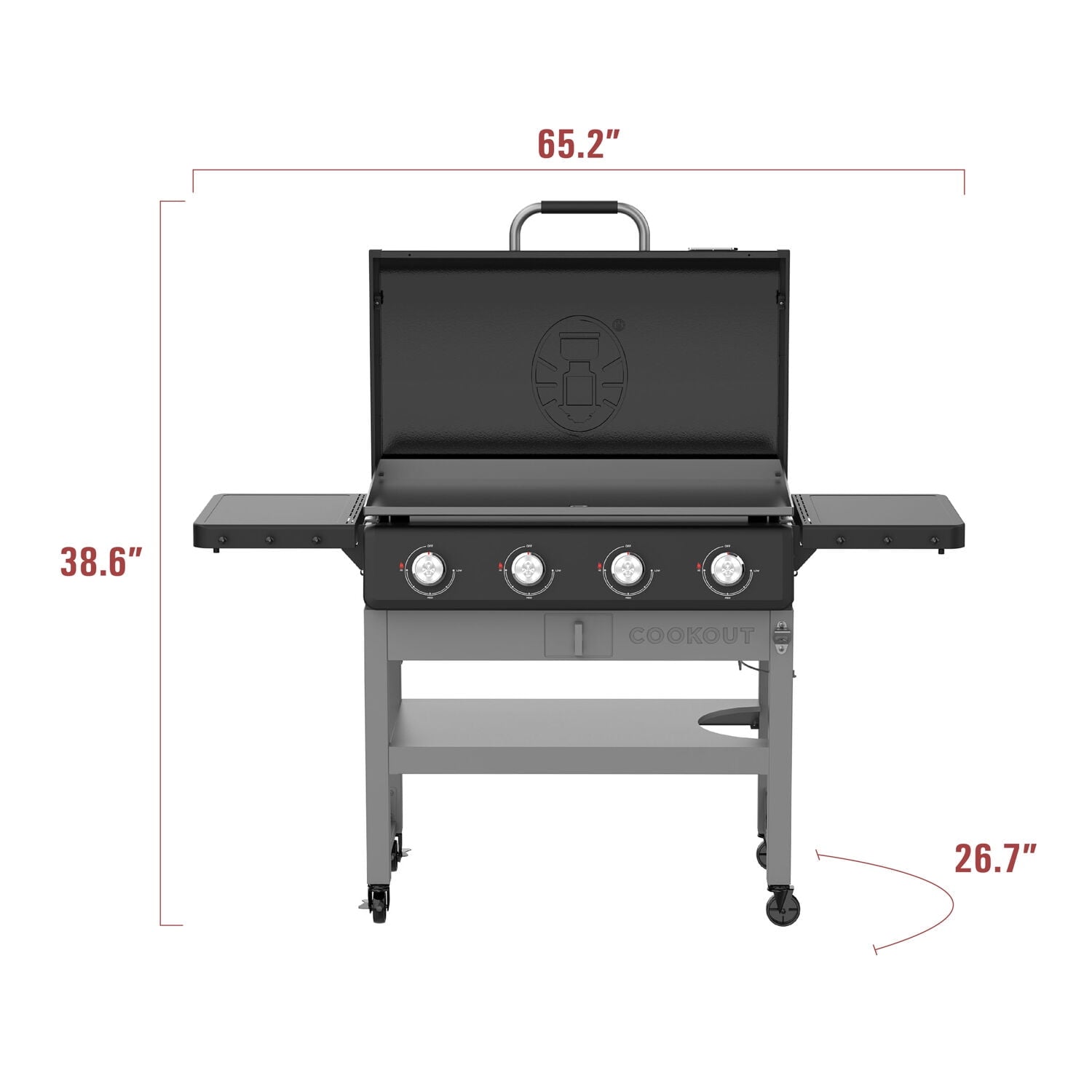 Coleman 4 Burner Gas Griddle Grill, Black, CO-550GG