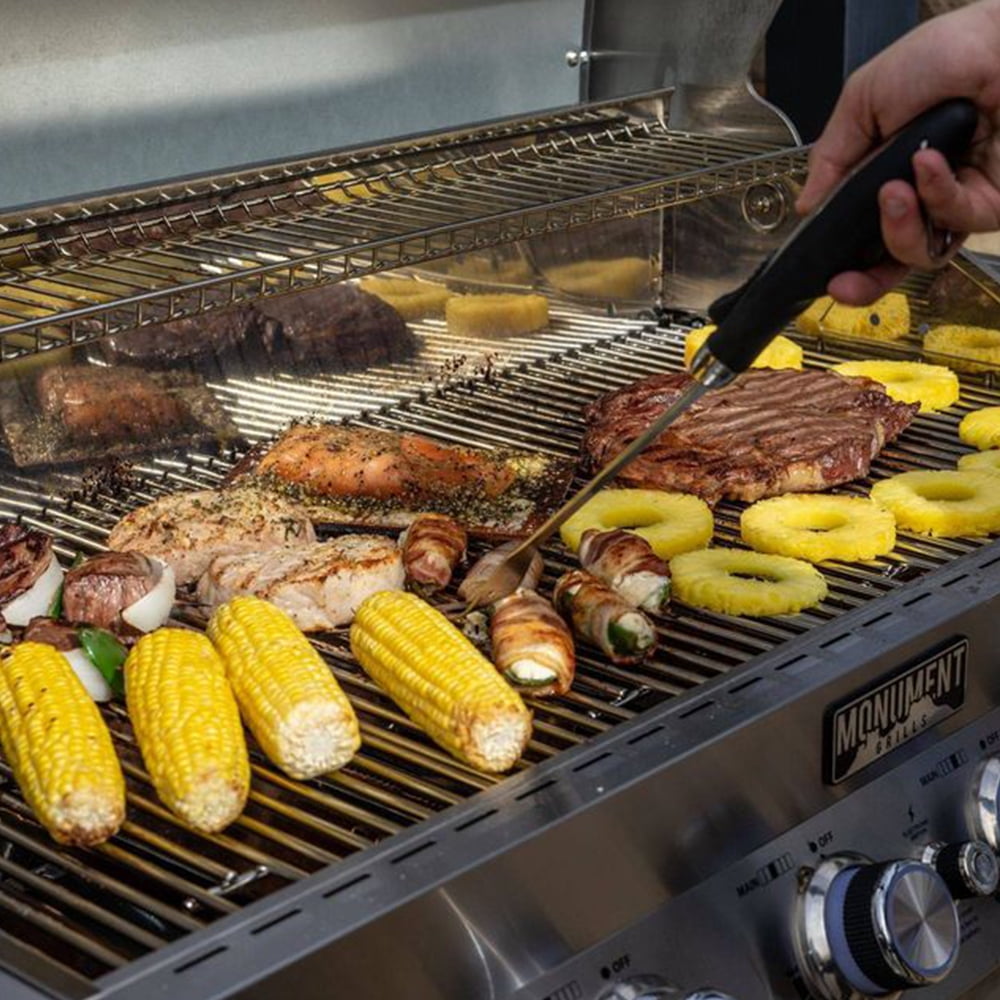 Monument Grills 77352 6-Burner Propane Gas Stainless Grill with LED Controls, Side Burner and Rotisserie Kit