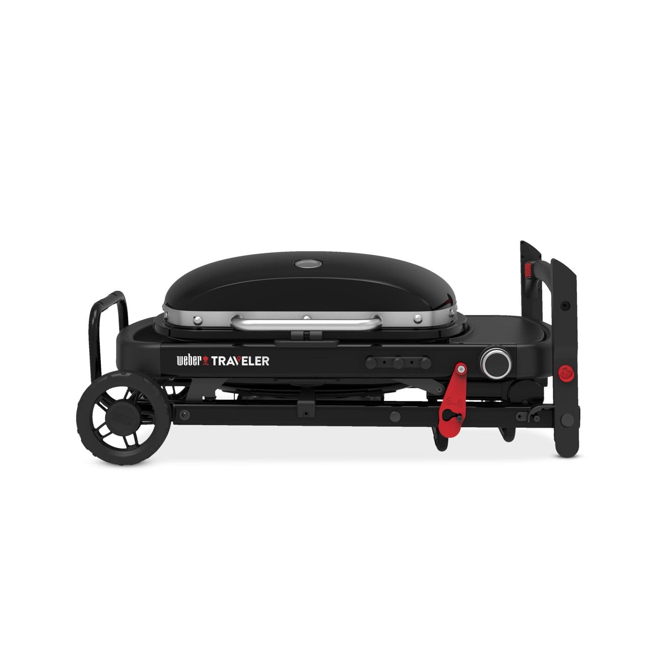 Weber Traveler 1 Burner Portable Liquid Propane Compact Gas Grill, Black