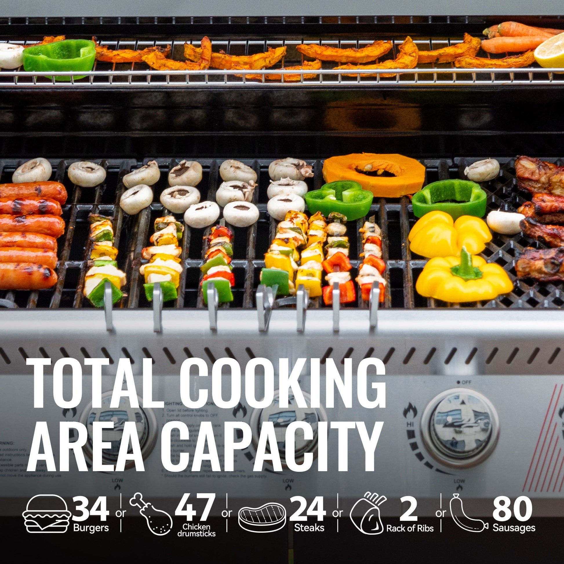 Royal Gourmet GA5404G Deluxe 5-Burner Gas Grill with Sear Burner and Side Burner, 64,000 BTU Cabinet Style Gas Grill, Gray