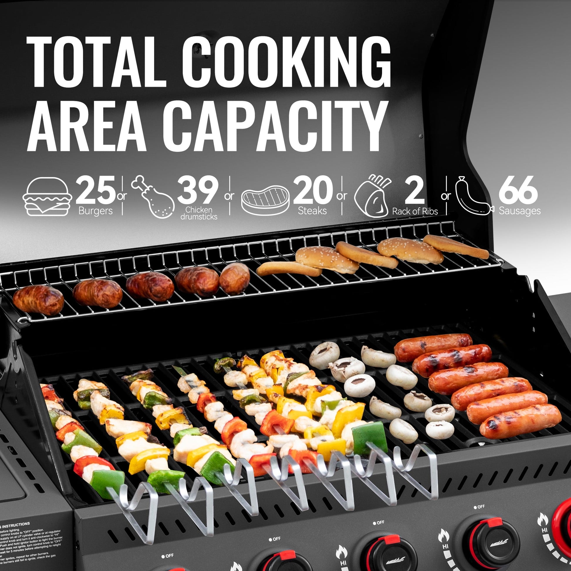 Royal Gourmet GA5407H 5-Burner BBQ Gas Grill with Sear Burner and Lidded Side Burner