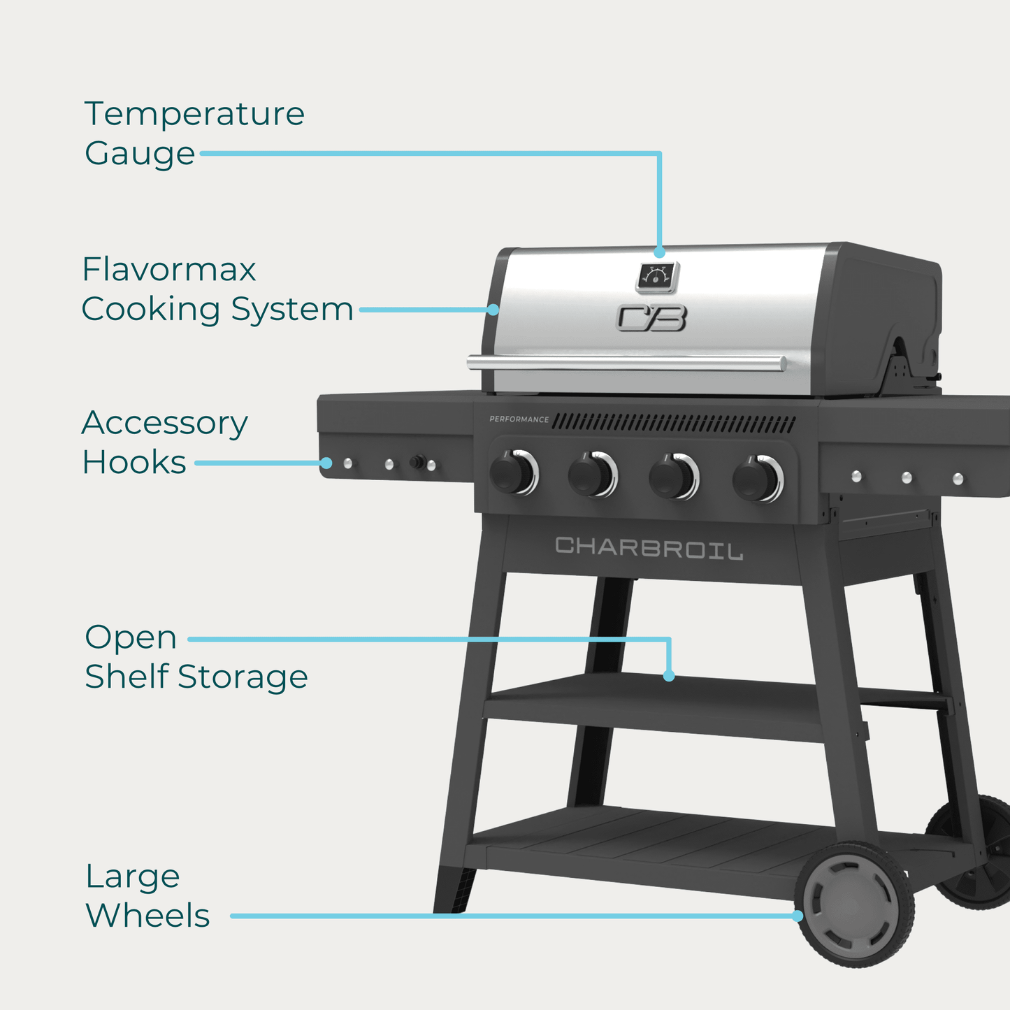 Charbroil Performance Series™ FlavorMax™ 4-Burner Cart Gas Grill