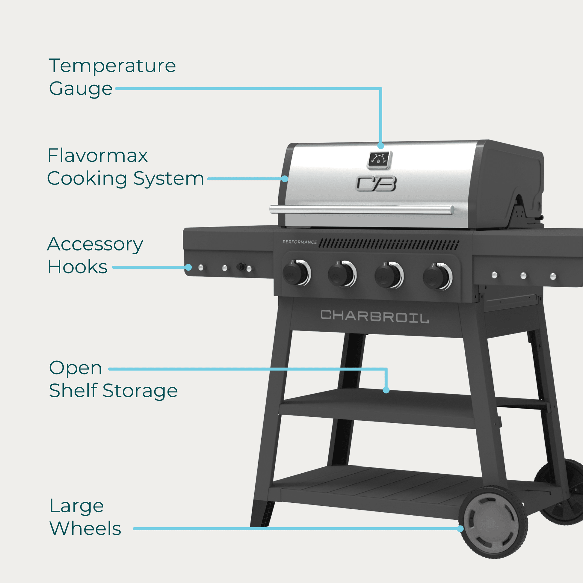 Charbroil Performance Series™ FlavorMax™ 4-Burner Cart Gas Grill