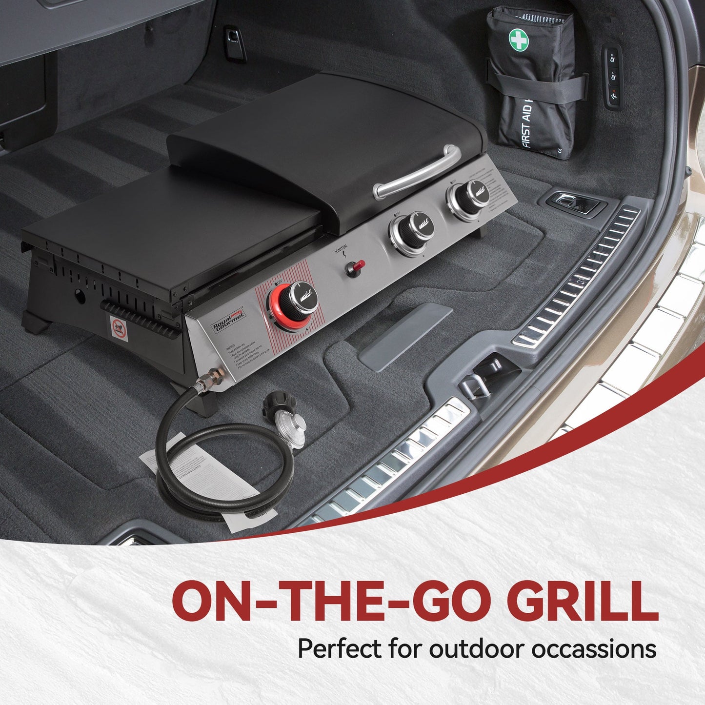 Royal Gourmet 3-Burner Portable Gas Griddle with Side Burner, PD1305H