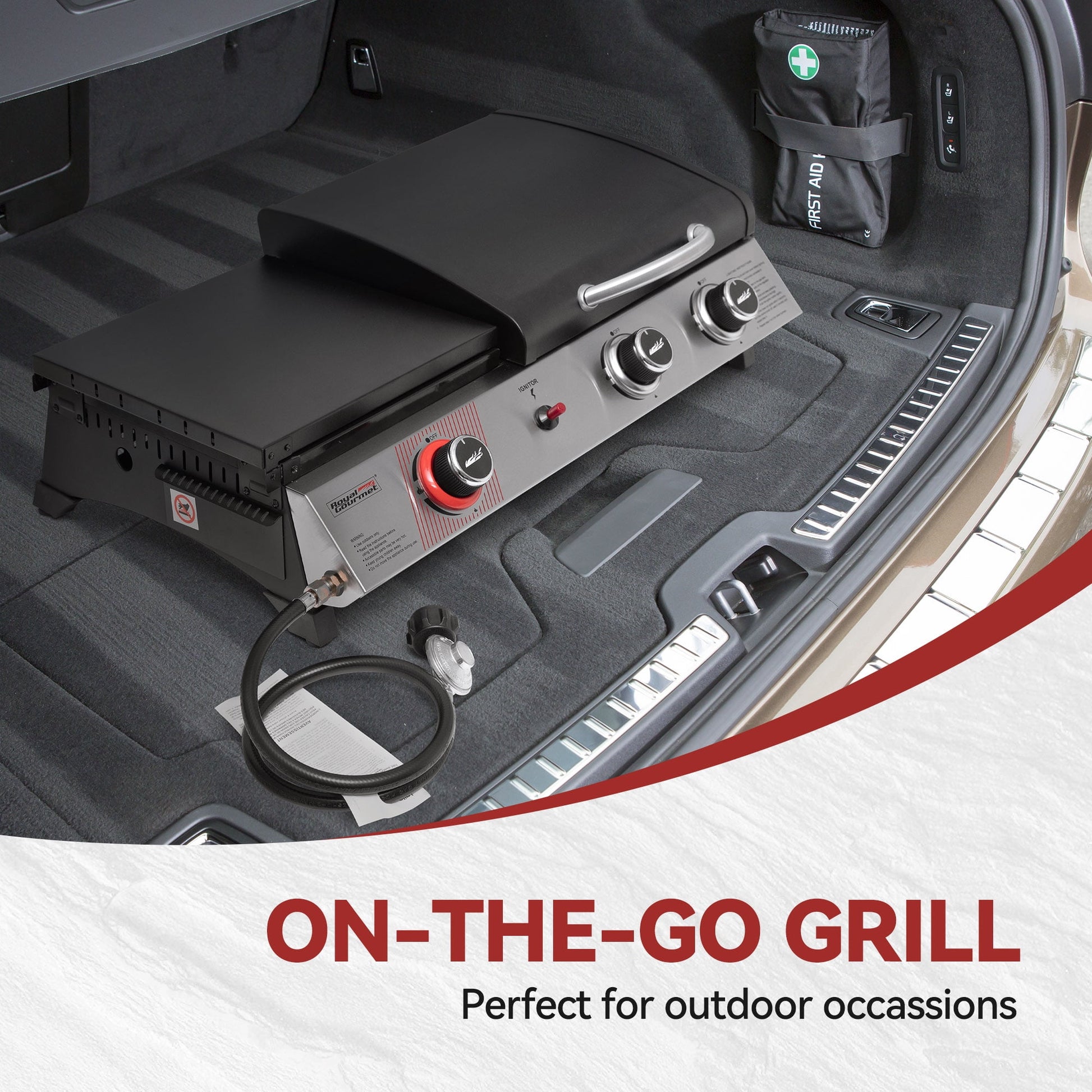 Royal Gourmet 3-Burner Portable Gas Griddle with Side Burner, PD1305H