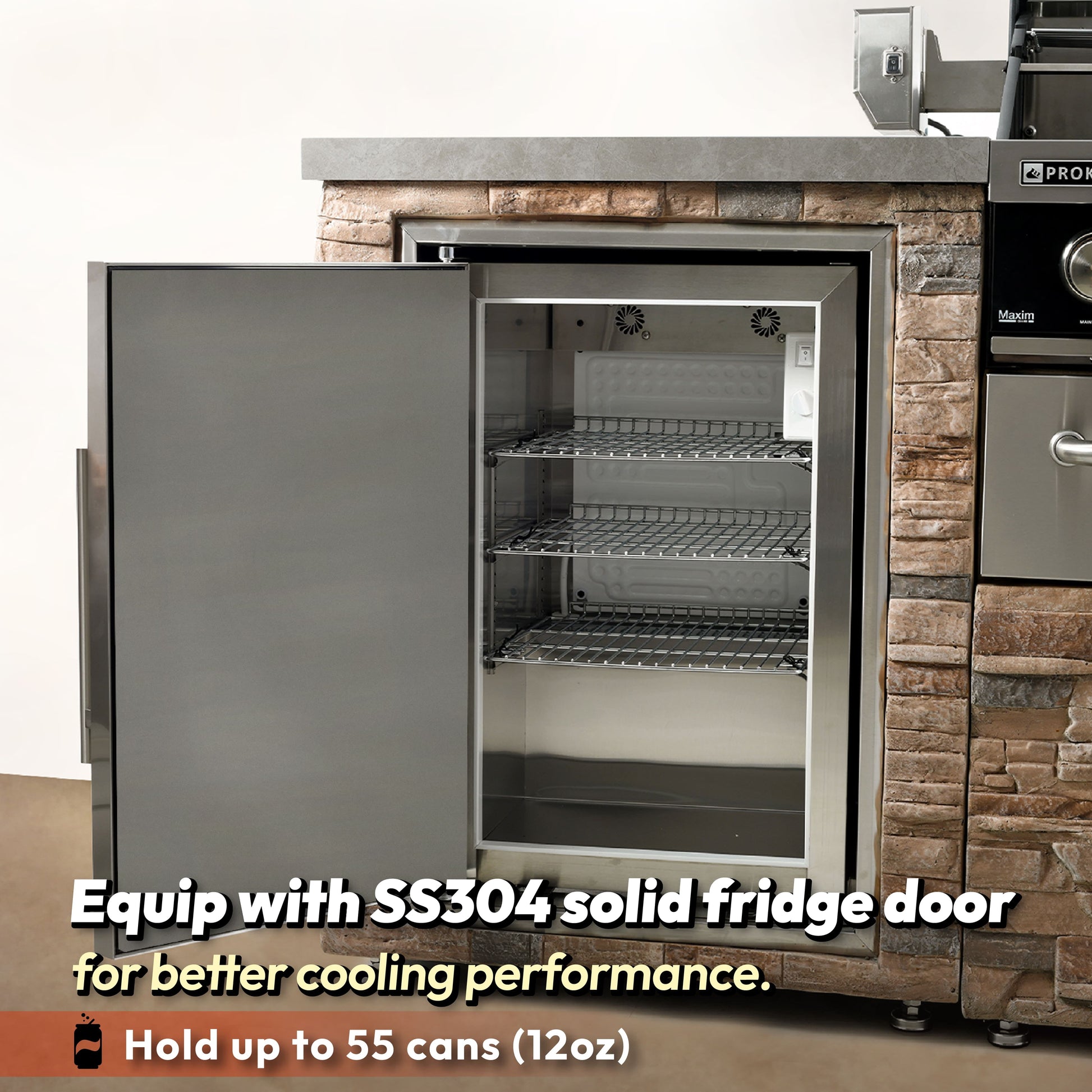 Desert Sunrise 5B Propane Grill Island With 63L Fridge and Sink