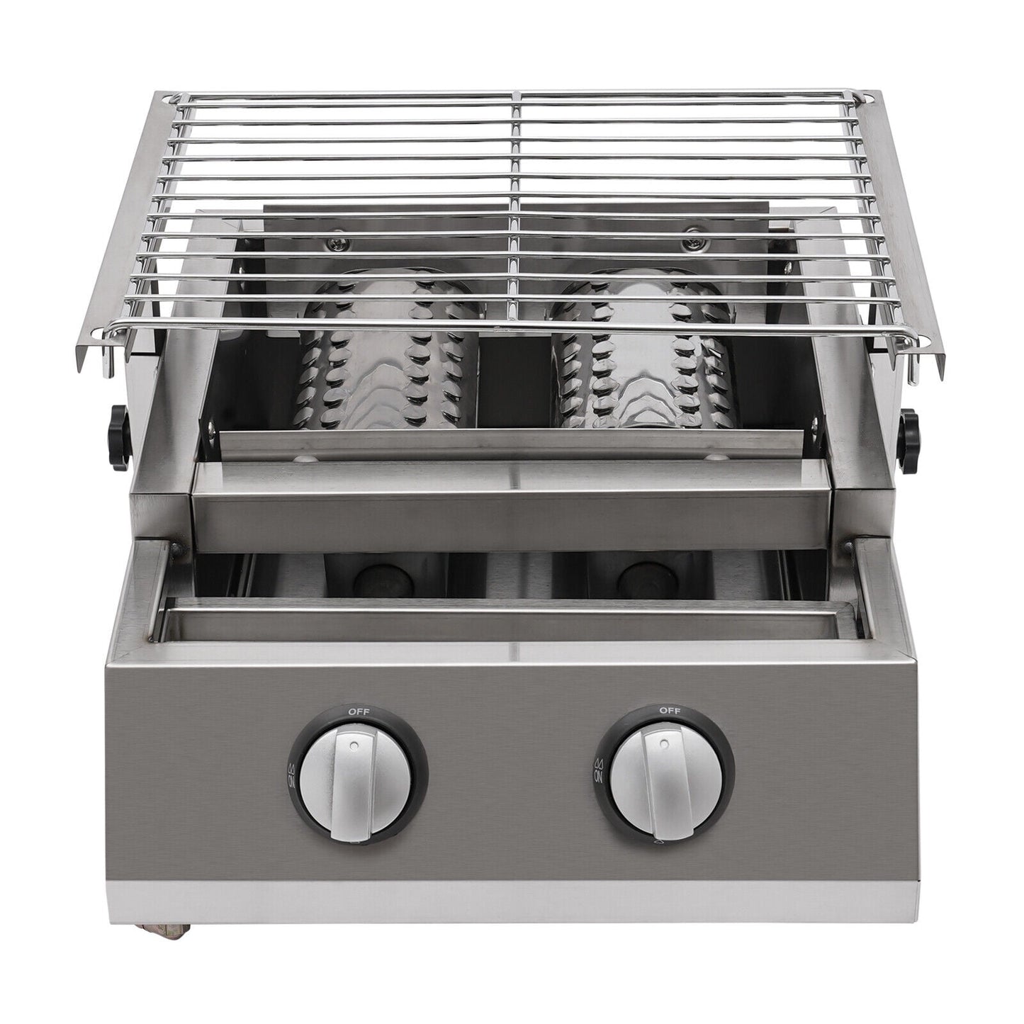 2 Burner Tabletop Propane Gas Grill Stainless Steel Outdoor BBQ Camping Griddle