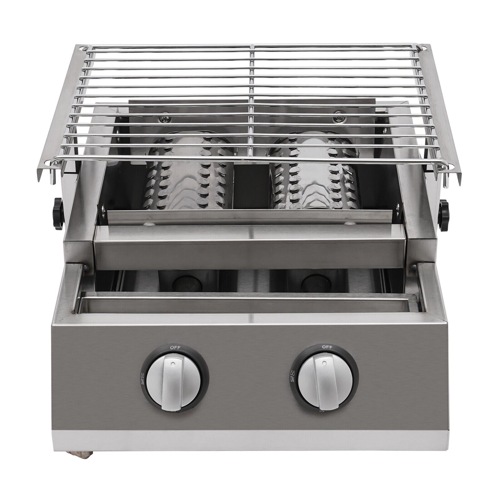 2 Burner Tabletop Propane Gas Grill Stainless Steel Outdoor BBQ Camping Griddle