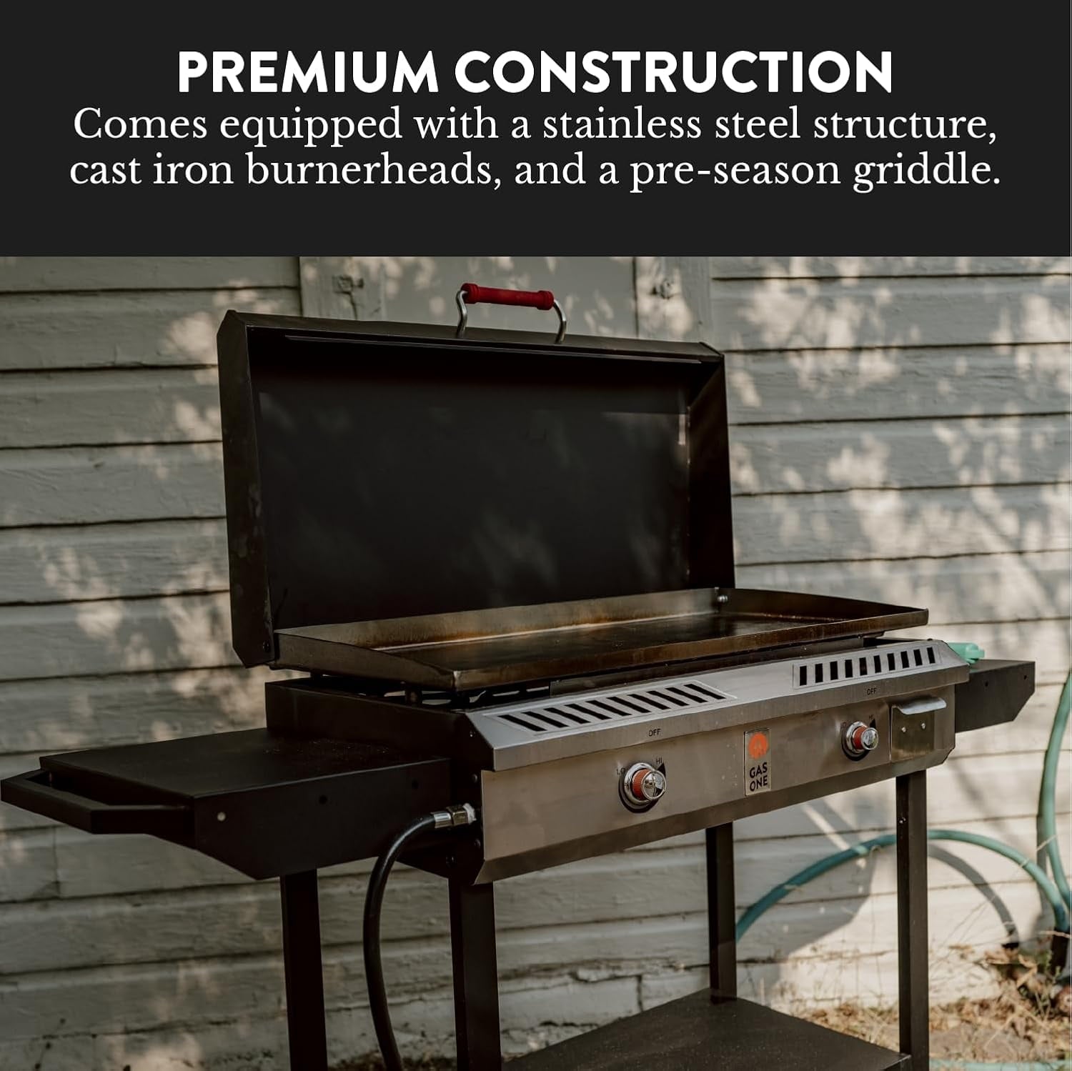 GasOne Gas Griddle – 2-Burner Propane Stove with Flat Top Grill – Modular Cast Iron Propane Grill