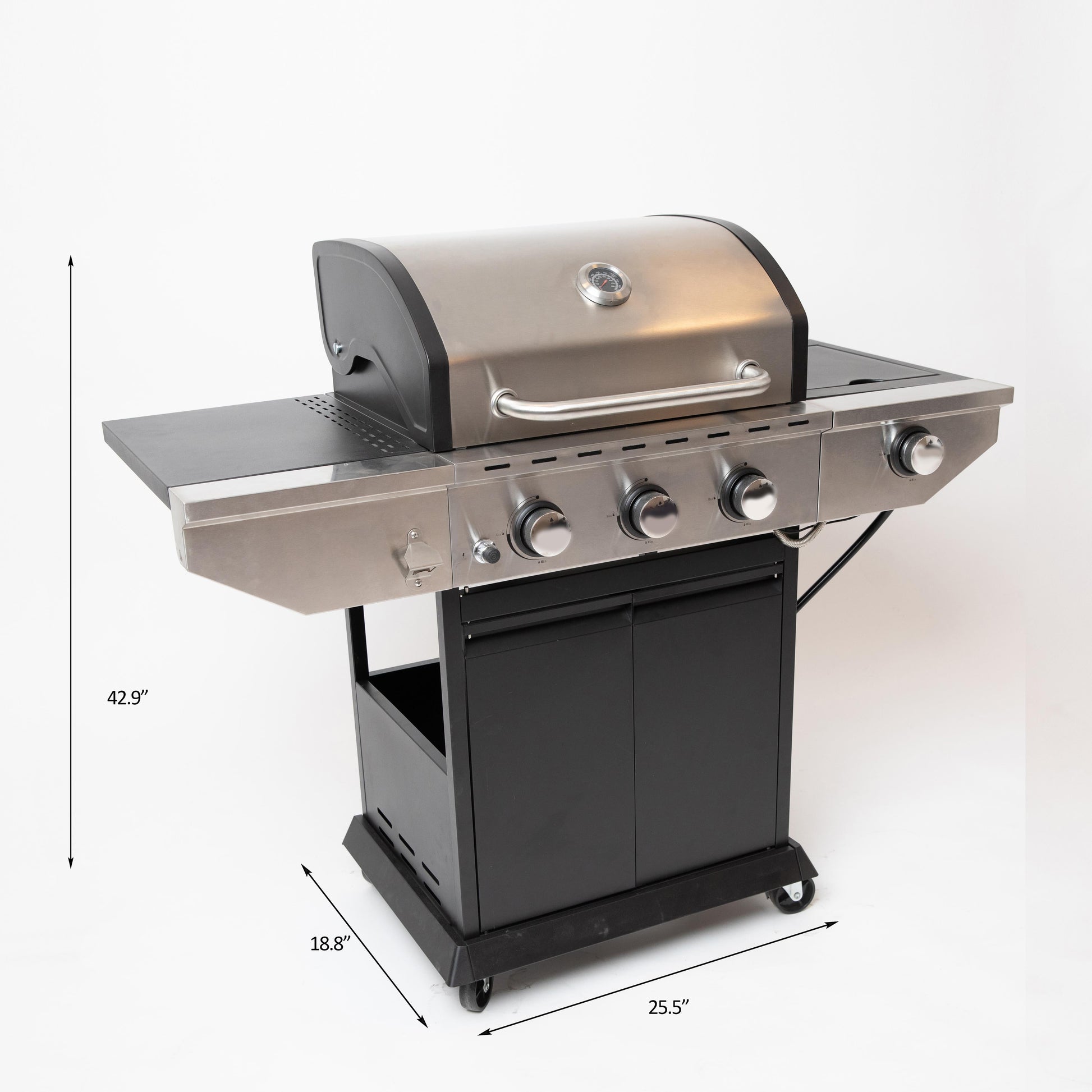 UBesGoo Portable Propane Gas Grill 3 Burner Barbecue Grill Stainless Steel Gas Grill for Outdoor Camping