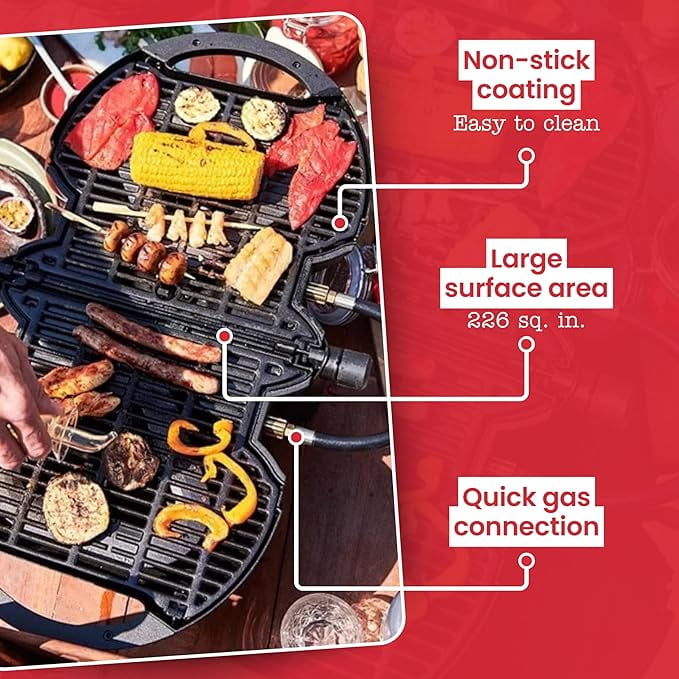 nomadiQ Portable Propane Gas Grill | Perfect Camping Grill for BBQ | Small Lightweight Outdoor Grill | Portable Grill for Tailgating, RV, Travel, Boats and more | Mini, Portable, Gas Barbecue Grill